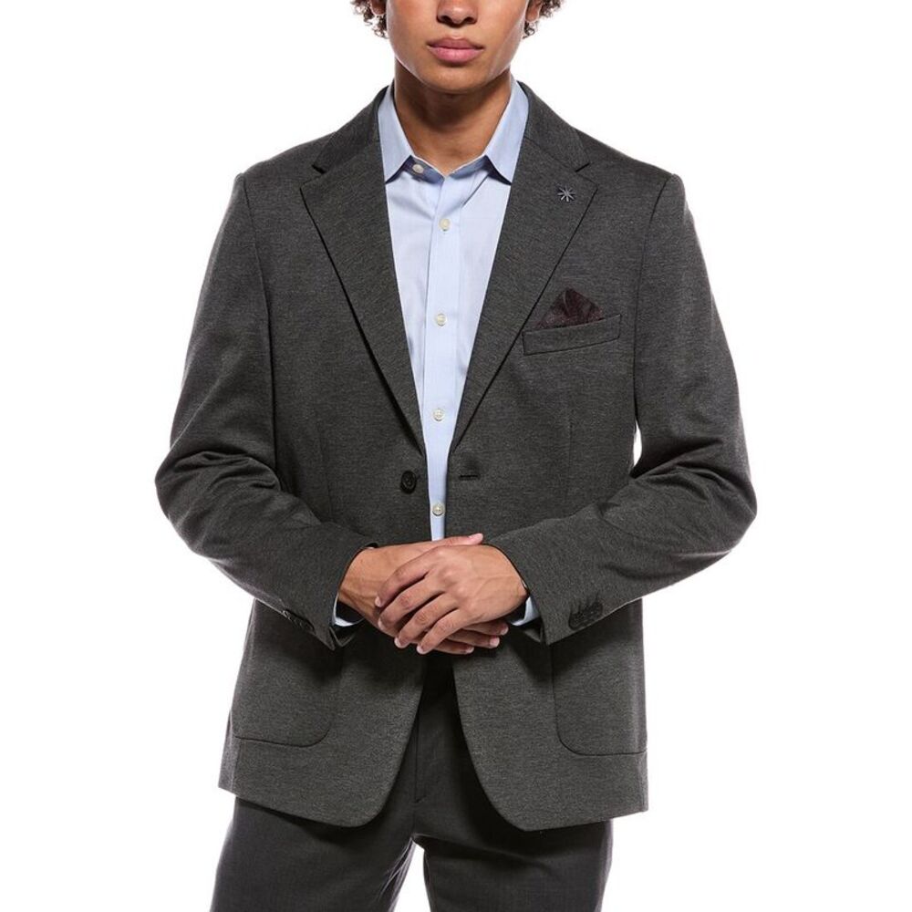 Report Collection Mens Notch Collar Jacket, Gray